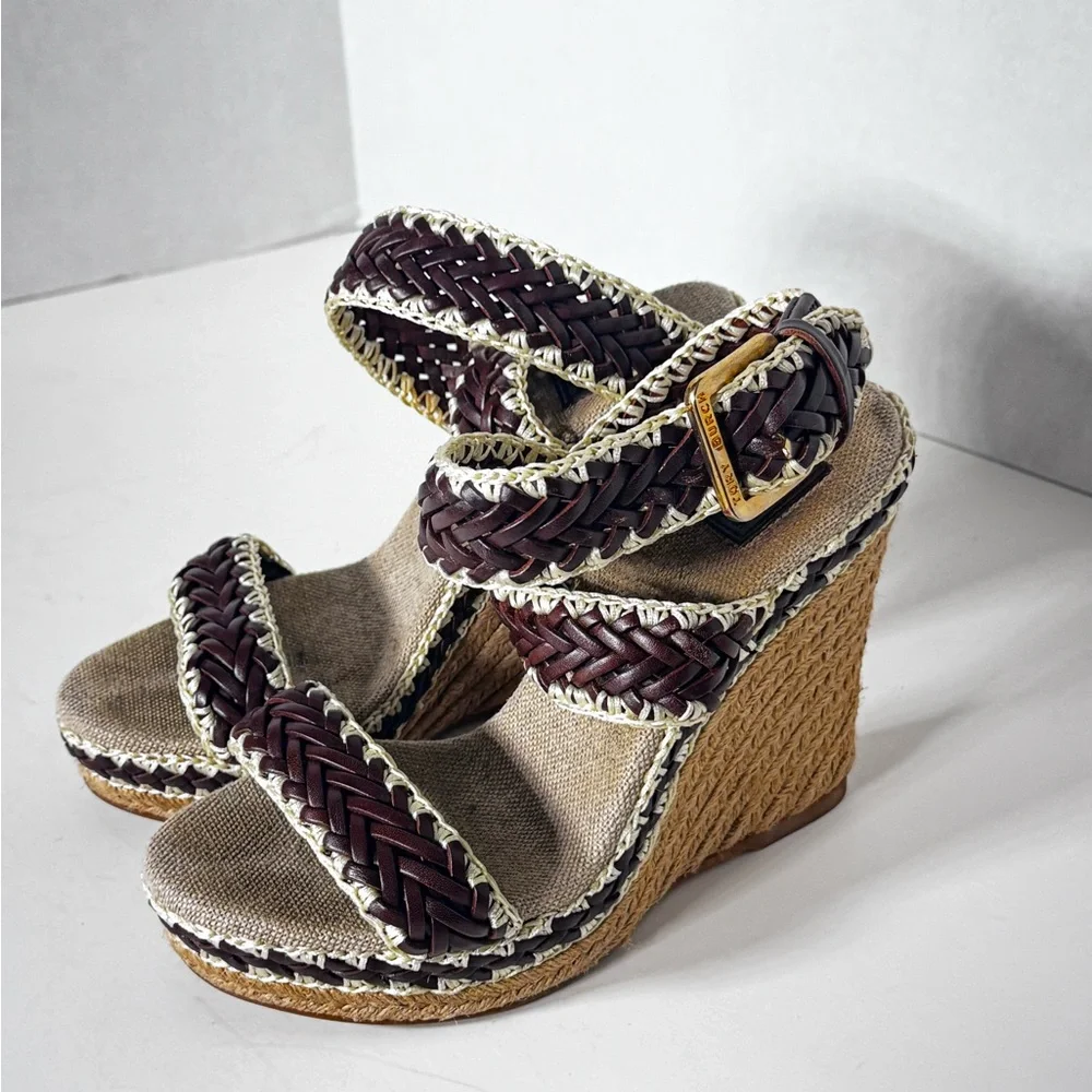 Tory Burch Lilah Wedge Sandals size 35 made in Spain